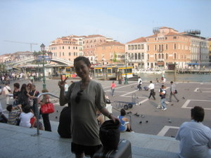 Arrive at St. Lucia Station with the train to Venice Italy