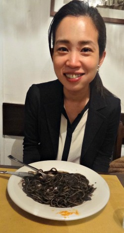 Black Squid pasta Venice Italy Restaurant