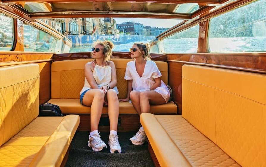 Inside taxi from Venice